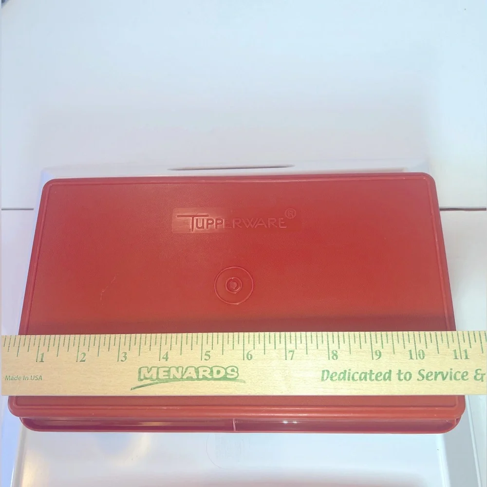 Two Vintage Tupperware Paprika Red Deli Storage Containers.  Two Sizes.